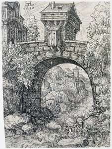 Landschaft mit Brücke, 1550 von Hanns Sebald Lautensack