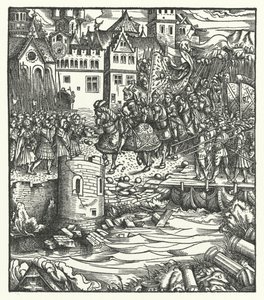Erzherzog Maximilian von Österreich betritt Utrecht von Hans (after) Burgkmair