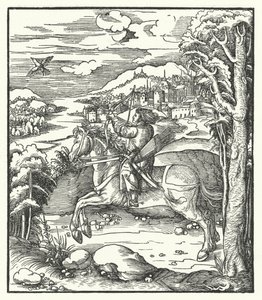 Erzherzog Maximilian von Österreich bei der Jagd zu Pferd von Hans (after) Burgkmair