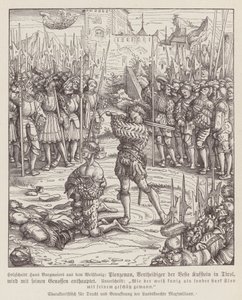 Hinrichtung des Wächters von Kufstein, Tirol von Hans (after) Burgkmair