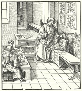 Maximilian erhält Unterricht von Hans (after) Burgkmair