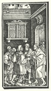 Holzschnitt aus De Remediis Utriusque Fortunae (Heilmittel für Glück und Unglück) von Petrarca (Gravur)