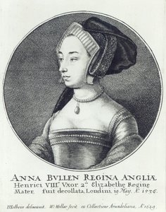 Anne Boleyn, geätzt von Wenceslaus Hollar
