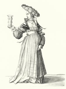 Kostüm einer Frau aus Basel (Gravur) von Hans (after) Holbein the Younger