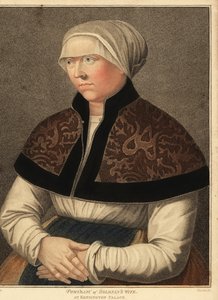 Porträt von Hans Holbeins Frau Elsbeth im Kensington Palace (1812) (Stich)