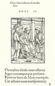 Der korrupte Richter (Gravur) von Hans (after) Holbein the Younger