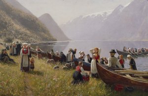 Kirchgang in Hardanger von Hans Andreas Dahl