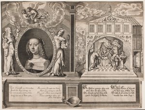 Elisabeth Thott und Szene mit der Auferweckung der Tochter des Jairus von Hans Andreas Greys