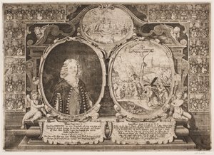 Niels Windet zu Grundet und eine Darstellung von Christus am Kreuz
