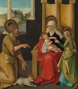 Heilige Anna mit dem Christkind, der Jungfrau und dem heiligen Johannes dem Täufer, ca. 1511 von Hans Baldung