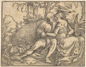 Das sechste der zehn Gebote, aus Die zehn Gebote von Hans Baldung