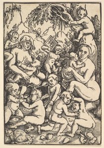 Zwei Mütter mit Kindern Die Kinderaue von Hans Baldung