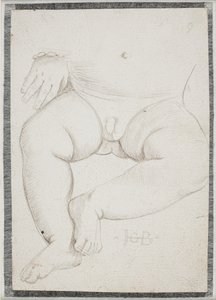 Der Bauch, Schoß, das Bein und eine Hand eines kleinen Jungen mit Armband von Hans Baldung Grien