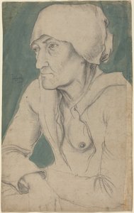 Halbfigur einer alten Frau mit Haube von Hans Baldung Grien