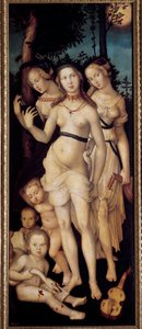 Harmonie oder die drei Grazien. Gemälde von Hans Baldung Grien (1484-1545). von Hans Baldung Grien