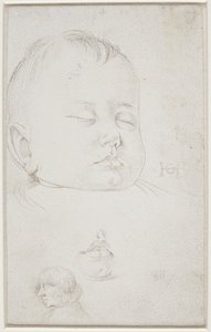 Der Kopf eines kleinen Jungen im Dreiviertelprofil, der Junge mit halb geöffnetem Mund von Hans Baldung Grien
