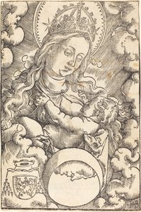 Jungfrau und Kind in den Wolken von Hans Baldung Grien