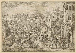 Die Geschichte des Tobias in weiter Landschaft von Hans Bol