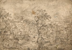 Landschaft mit Abraham und Engeln