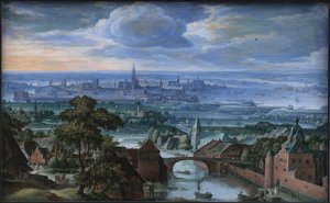 Landschaft mit Blick auf Antwerpen von Hans Bol