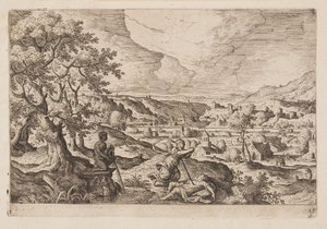 Tafel 19, aus Landschaften mit Szenen aus dem Alten und Neuen Testament und Ovids Metamorphosen