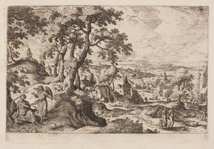 Tafel 3, aus Landschaften mit Szenen aus dem Alten und Neuen Testament und Ovids Metamorphosen
