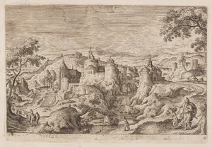 Tafel 4, aus Landschaften mit Szenen aus dem Alten und Neuen Testament und Ovids Metamorphosen