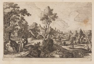 Tafel 6, aus Landschaften mit Szenen aus dem Alten und Neuen Testament und Ovids Metamorphosen von Hans Bol