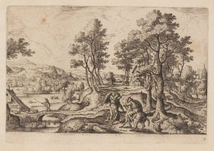 Tafel 7, aus Landschaften mit Szenen aus dem Alten und Neuen Testament und Ovids Metamorphosen