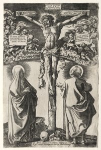 Christus am Kreuz zwischen der Jungfrau und St. Johannes, 1542