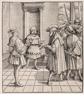 Der schlechte Rat eines kleinen Mannes an einen anderen von Hans Burgkmair