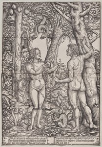 Der Sündenfall von Adam und Eva von Hans Burgkmair