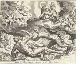 Lazarus im Himmel und der reiche Mann in der Hölle von Hans Collaert (I) (possibly)