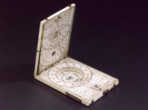 Tablettkompass-Sonnenuhr, Nürnberg, 1574 von Hans Ducher