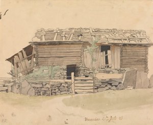 Scheune und Zaun, Vassenden von Hans Gude
