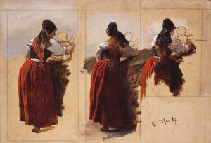 Studien einer Frau von Rügen von Hans Gude