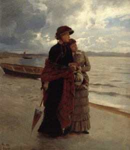 Spaziergang am Strand, Rügen von Hans Gude