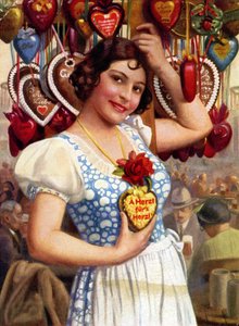 Mädchen und Lebkuchen: Souvenir vom Oktoberfest von Hans Hassenteufel