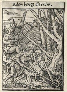 Totentanz: Adam pflügt das Feld von Hans Holbein