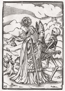 Der Tod kommt zum Bischof, graviert von Georg Scharffenberg, aus 