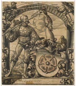 Entwurf für ein heraldisches Glasfenster, 1522 von Hans Holbein der Jüngere