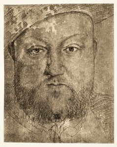 Heinrich VIII. Kreidezeichnung, ca. 1540, veröffentlicht 1902 (Kollotypie)