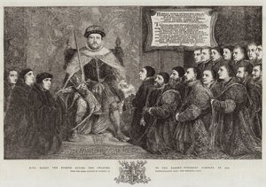 König Heinrich der Achte übergibt die Charta an die Barber-Surgeons
