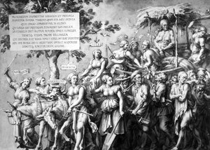 Der Triumph der Armut, gezeichnet von Jan de Bisschop, um 1650 von Hans Holbein der Jüngere
