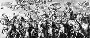 Der Triumph des Reichtums, gezeichnet von Jan de Bisschop, ca. 1650 von Hans Holbein der Jüngere