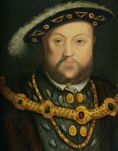 Porträt von Heinrich VIII. (1491-1547) in einer juwelenbesetzten Kette und Pelzroben