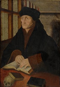 Porträt von Erasmus von Rotterdam im Arbeitszimmer