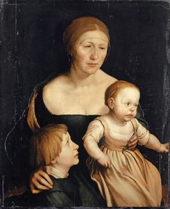 Porträt der Frau des Künstlers mit den beiden älteren Kindern, 1528-29