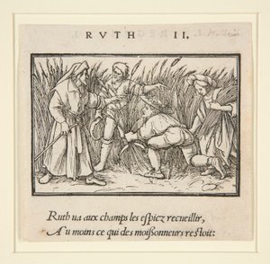 Ruth beim Ährenlesen auf den Feldern von Booz (recto); Hannah und Elkanah (verso)