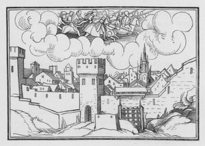 Zeichen und Wunder in Jerusalem, 2. Makkabäer V, 2 von Hans Holbein der Jüngere